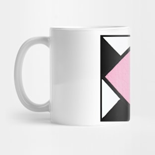 Pink Black and White Diamond Geometric Abstract Acrylic Painting v2 Mug